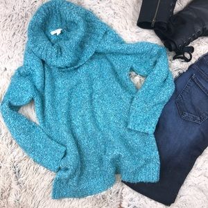 JM Collection Cowl Neck Fuzzy Sweater